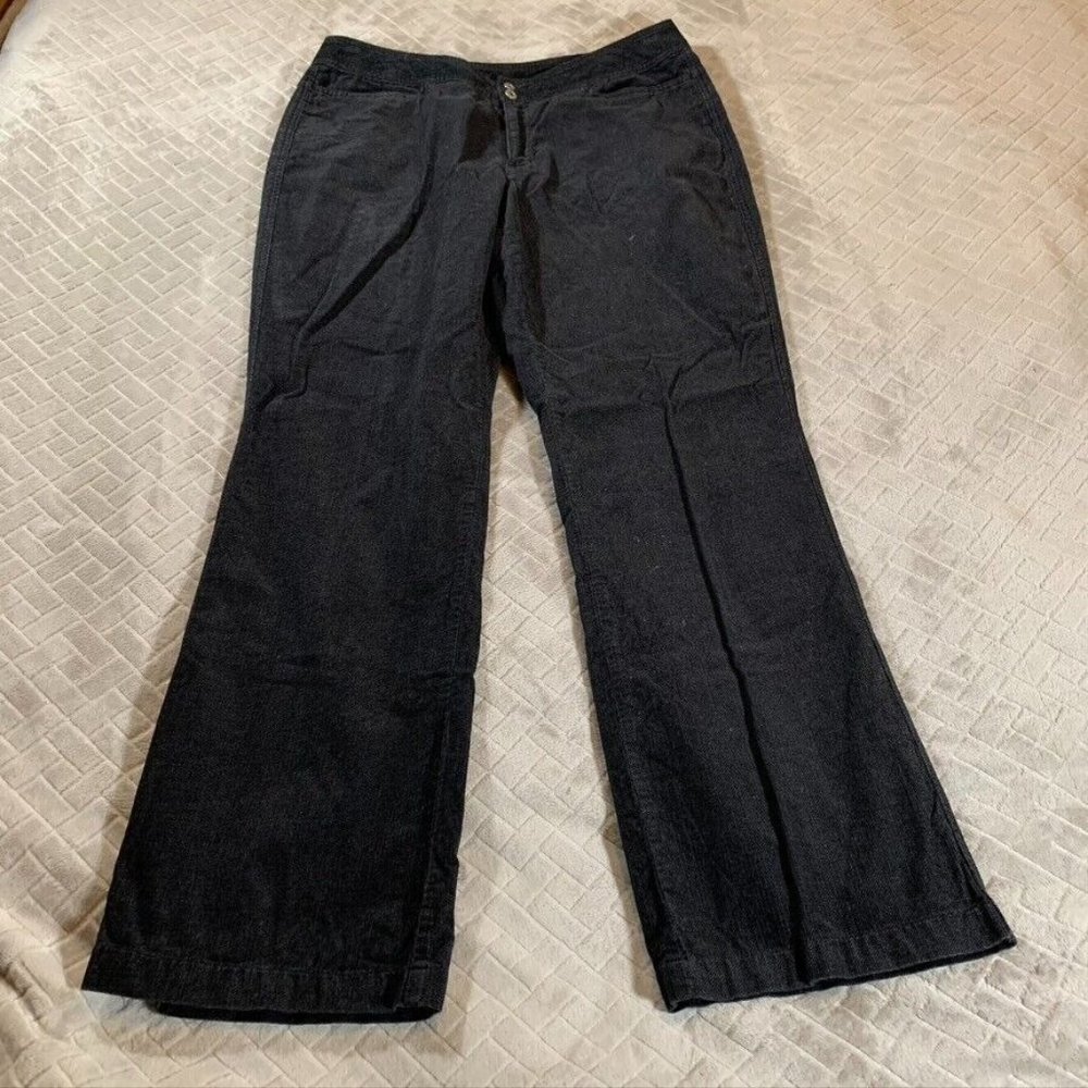Liz Claiborne Womens 14 Tweed Jeans Black Boot Cut High Rise 100% Cotton
